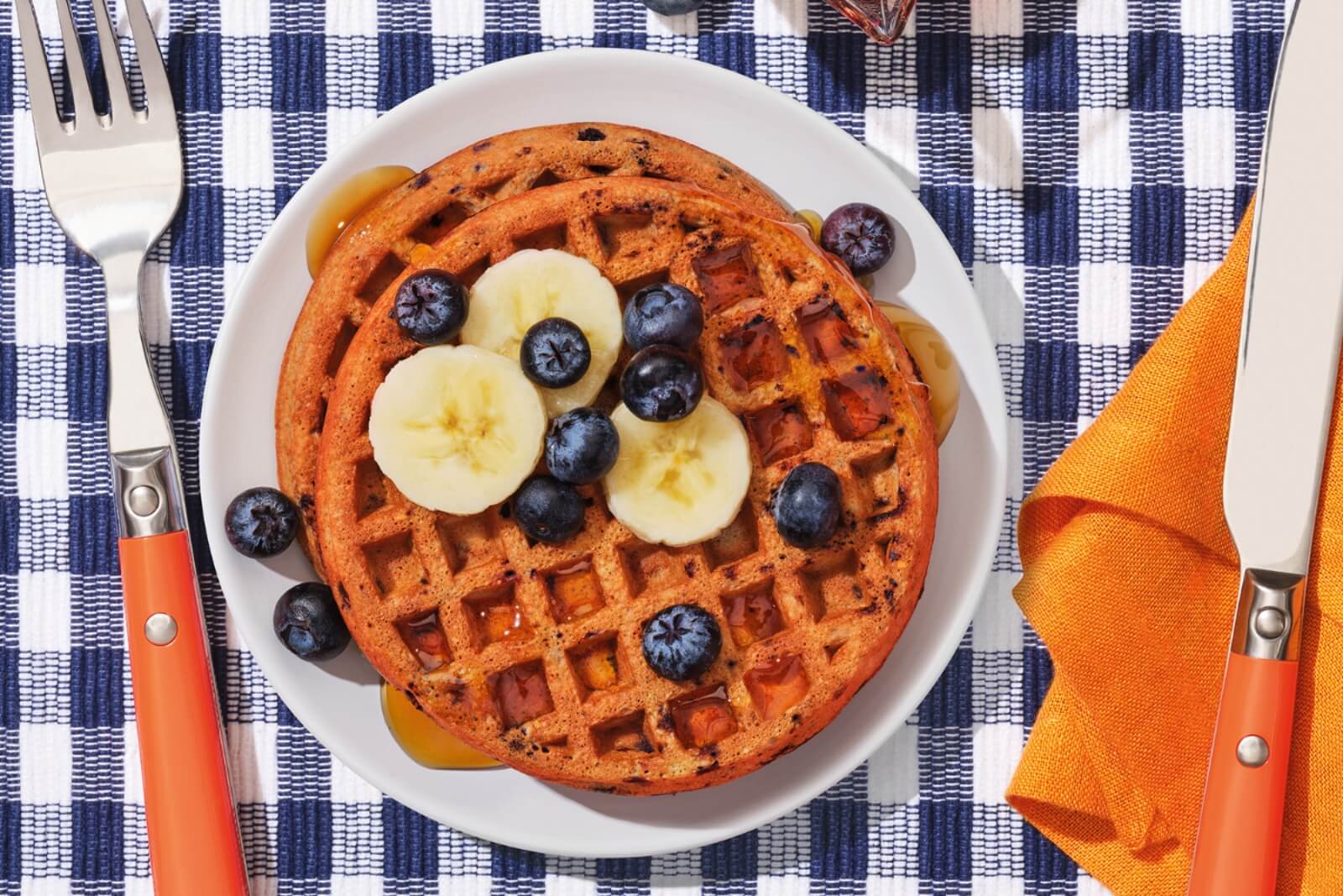 Blueberry Protein Waffles